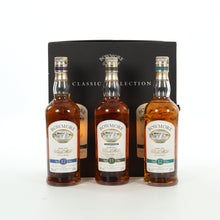 Load image into Gallery viewer, Bowmore Classic Collection Gift Pack 3 x 20cl ( 12yo, 15yo & 17yo )