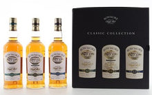 Load image into Gallery viewer, Bowmore Classic Collection Gift Pack 3 x 20cl ( 12yo, 15yo &amp; 17yo )
