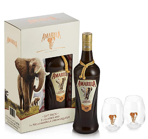 Amarula Cream Liqueur Gift Set with Two Glasses 17% - 1 Litre